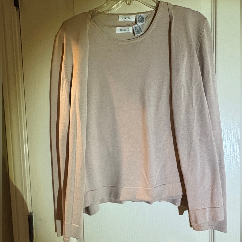 Barneys New York Cream Cardigan Sweater